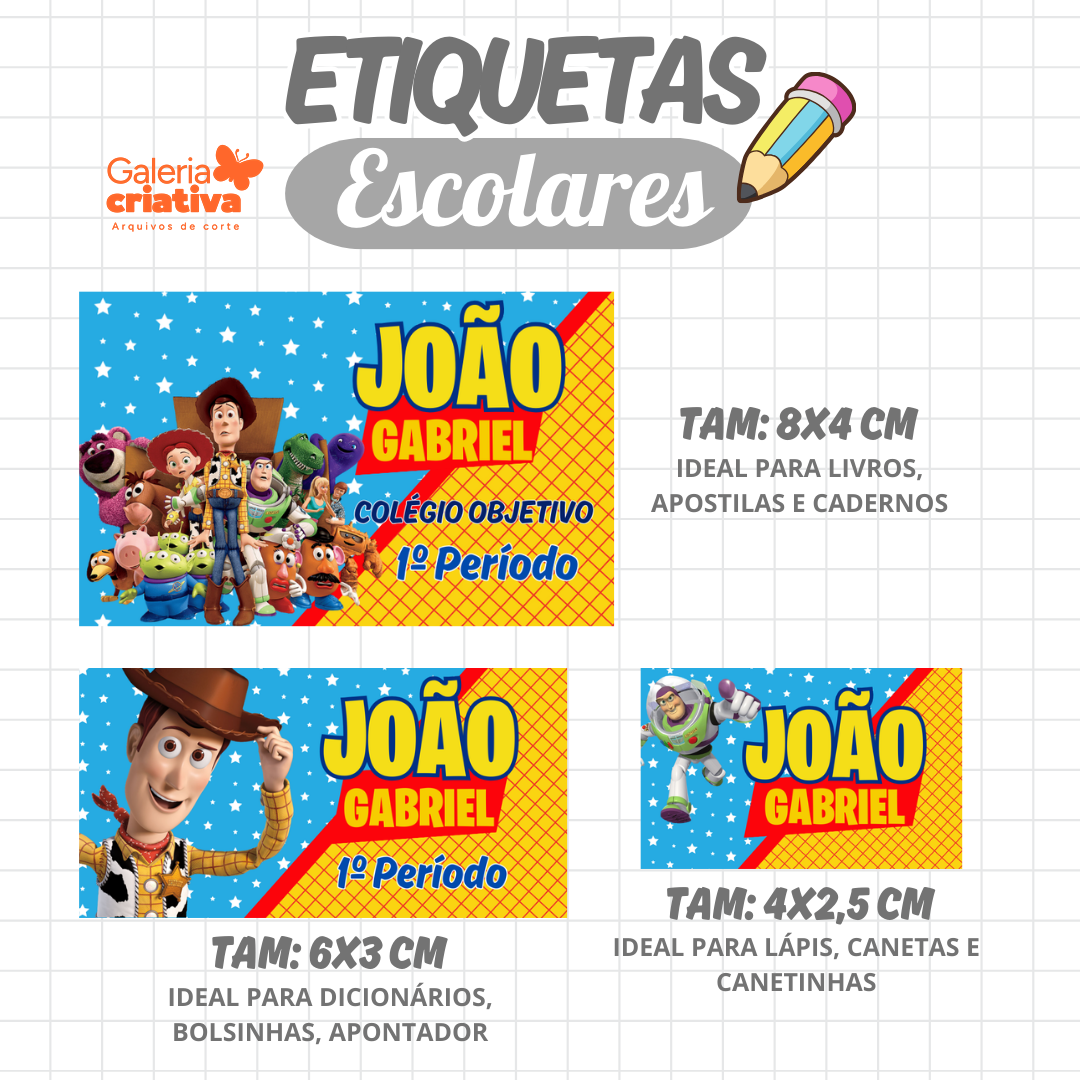 84. TOY STORY Arquivo Etiqueta Escolar TOY STORY - Imagem 1