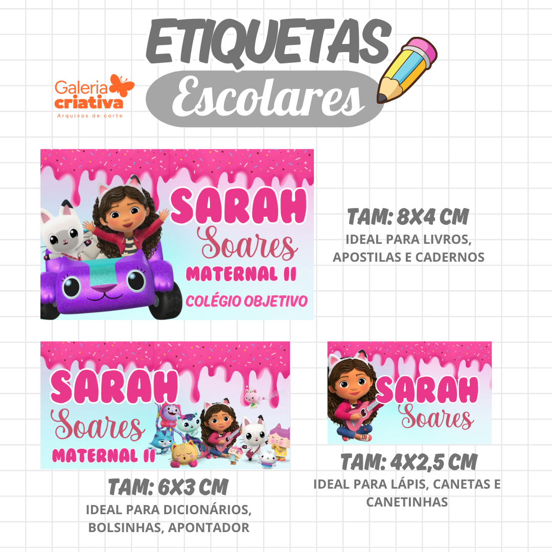 85. GABBY Arquivo Etiqueta Escolar GABBY - Imagem 1