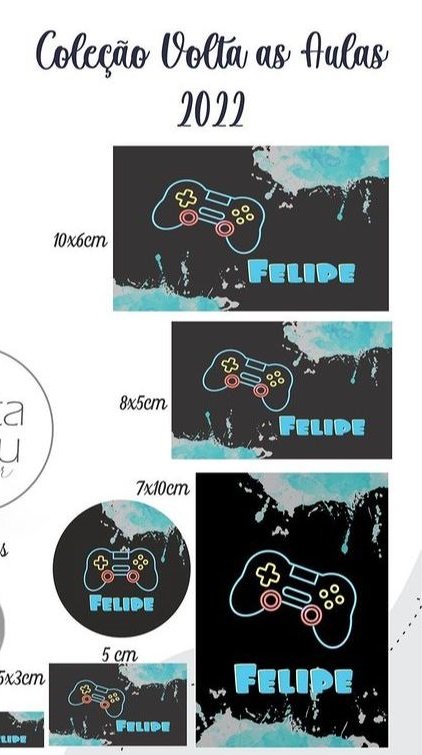 9 - Video Game Arquivo Etiqueta Escolar Video Game - Imagem 1