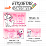 Arquivo Etiqueta Escolar GATINHA MARRIE