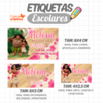 Arquivo Etiqueta Escolar  MOANA TRADICIONAL