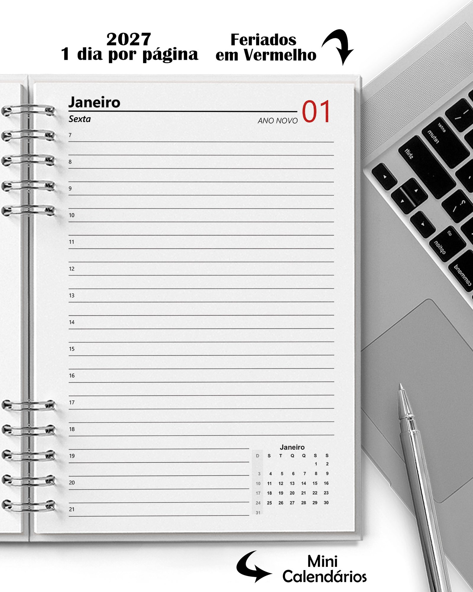 Arquivo Super Combo 11 Agendas 2027 e Perm Masculina com 5 Modelos de Capa - Imagem 2