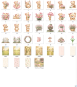 Kit Digital Ursinhas e Tulipas Aquarela - Imagem 2