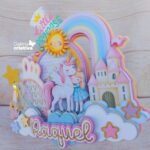 Arquivo Topo de Bolo Castelo do Unicórnio e Princesa