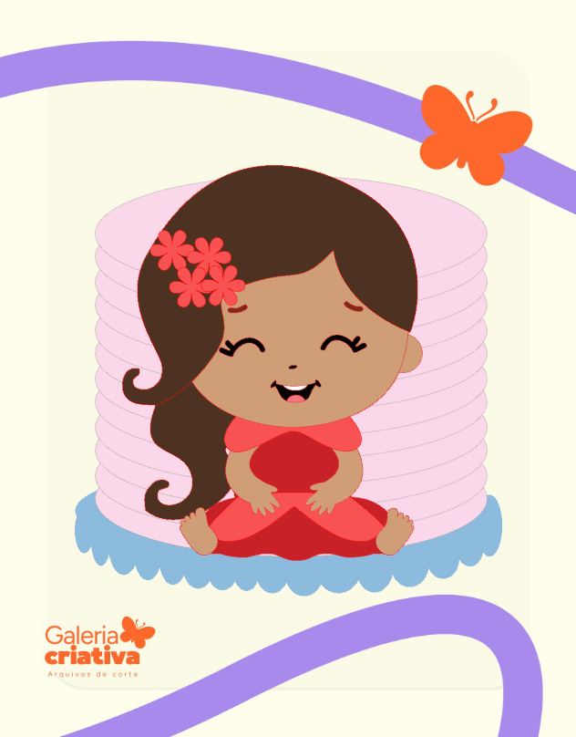 Elena de Avalor Baby Arquivo Topo de Bolo Elena de Avalor Baby - Imagem 1