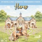 Kit Digital Haras Cavalos Aquarela