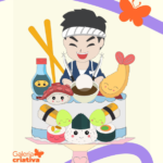 Arquivo Topo de Bolo Japonês Sushi em Camadas