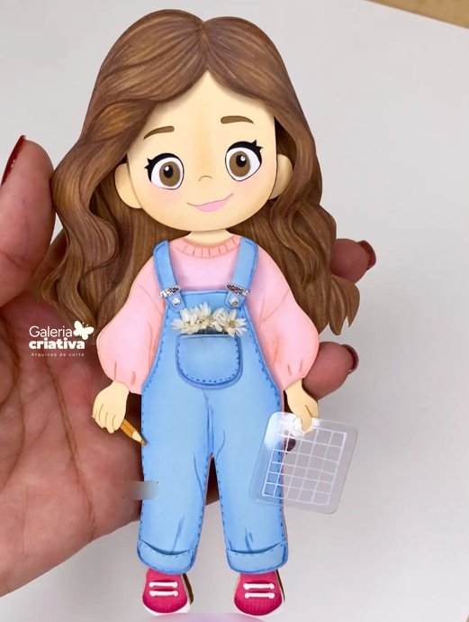Mascote Papeleira Artesã Arquivo Topo de Bolo Mascote Papeleira Artesã - Imagem 1