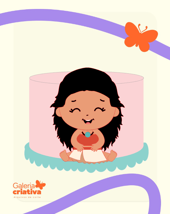 Moana Baby Arquivo Topo de Bolo Moana Baby - Imagem 1