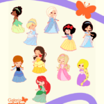 Arquivo Topo de Bolo Pack Princesas Cute