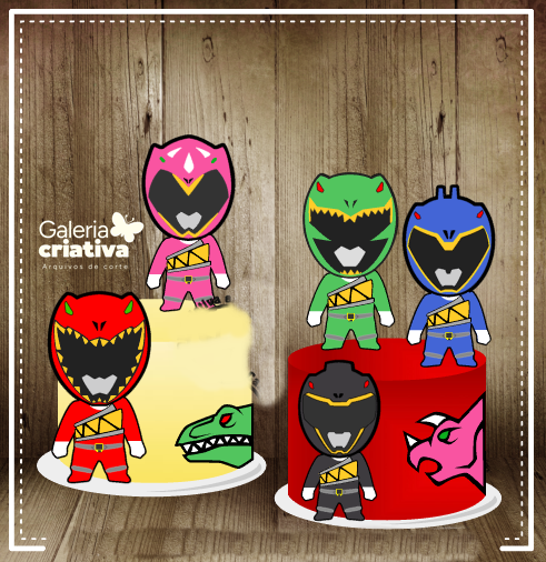 Power Rangers Dino Arquivo Topo de Bolo Power Rangers Dino - Imagem 1