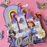 Arquivo Topo de Bolo Princesa Sofia Castelo Arco íris