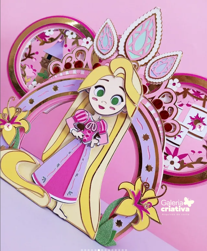 Rapunzel Enrolados Arquivo Topo de Bolo Rapunzel Enrolados - Imagem 1