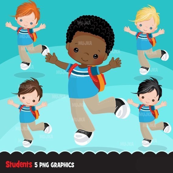 STUDENT-BOYS-CLIPART Kit Digital Dia do Estudante Menino 2 - Imagem 1