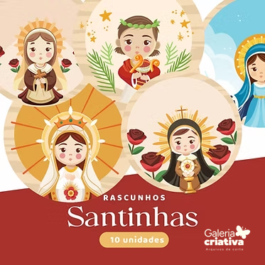 Santinhas Católicas Kit Digital Rascunhos Santinhas - Imagem 1