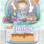 Arquivo Topo de Bolo Sereia Circular
