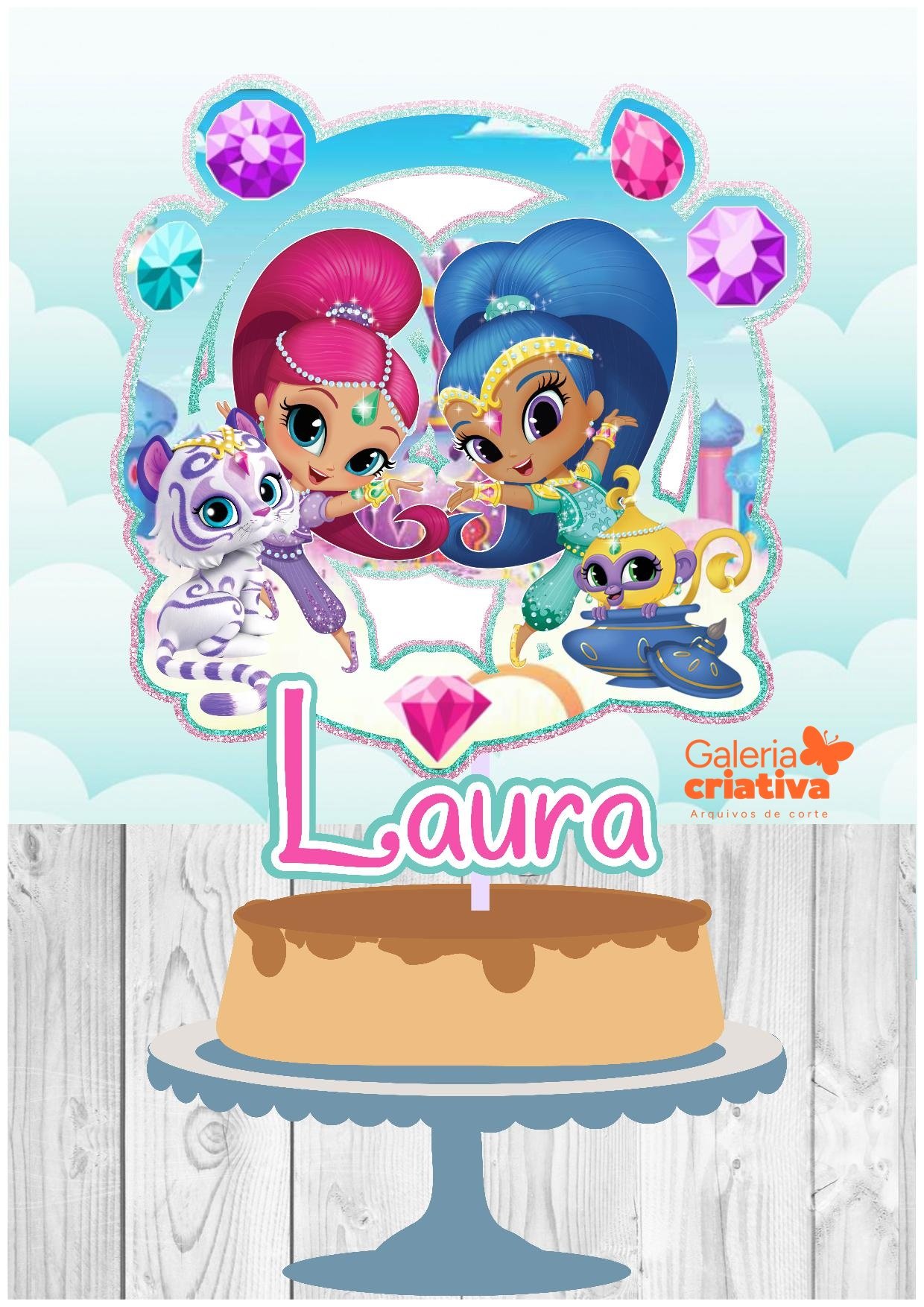 Shimmer e Shine 2 Arquivo Topo de Bolo Shimmer e Shine 2 - Imagem 1