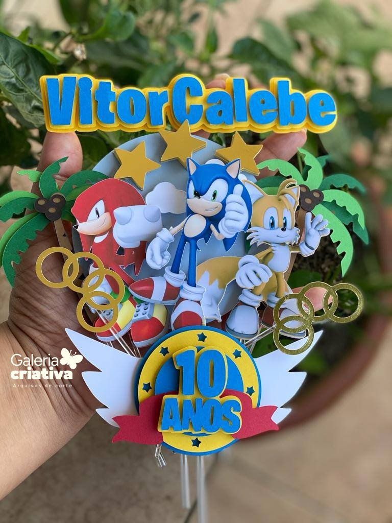 Sonic 3 Arquivo Topo de Bolo Sonic 3 - Imagem 1