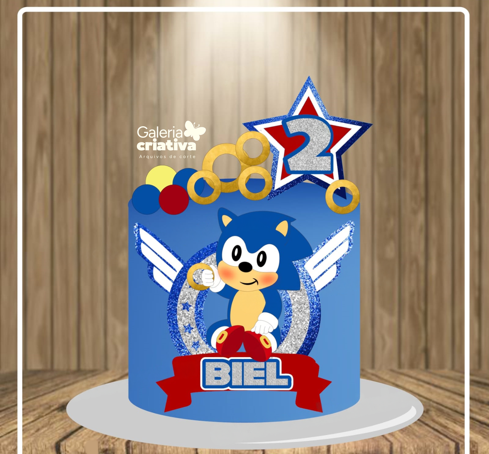 Sonic Baby em Camadas Arquivo Topo de Bolo Sonic Baby em Camadas - Imagem 1