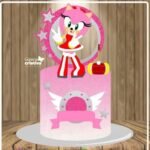 Arquivo Topo de Bolo Sonic Menina em Camadas