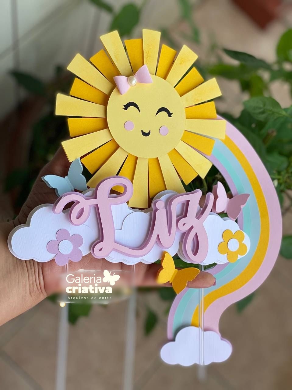 Sunshine Sol Arco Íris 2 Arquivo Topo de Bolo Sunshine Sol Arco Íris 2 - Imagem 1