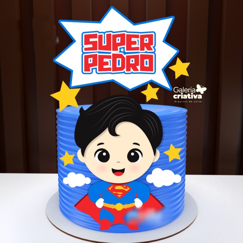 Super Homem Baby 2 Arquivo Topo de Bolo Super Homem Baby 2 - Imagem 1