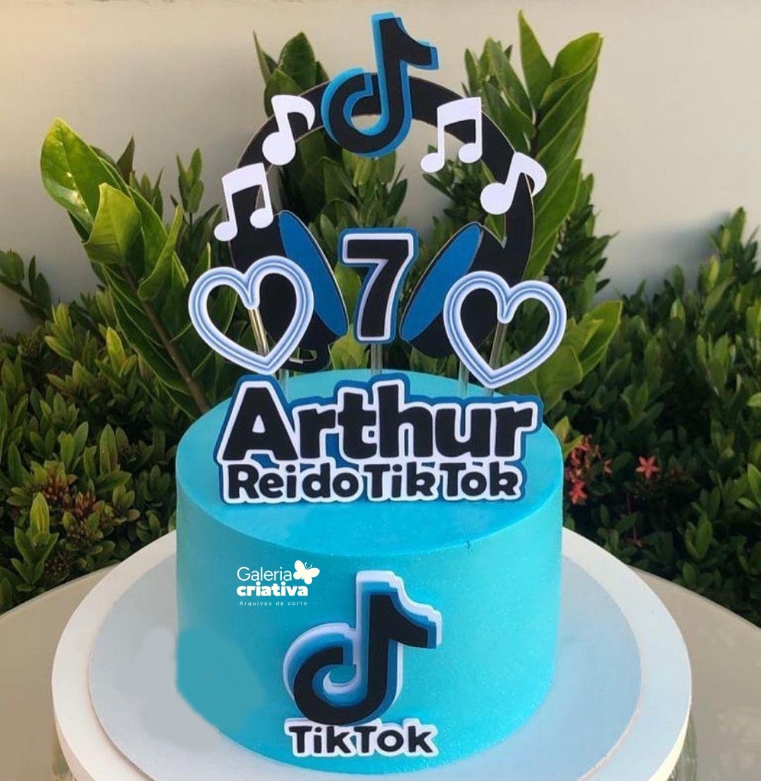 TikTok 3 Arquivo Topo de Bolo TikTok 3 - Imagem 1