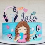 Arquivo Topo de Bolo TikTok Menina Cacheada