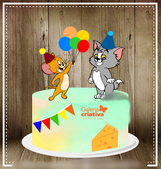 Tom e Jerry_DP_coletiva_By Pamela Caetano Arquivo Topo de Bolo Tom e Jerry - Imagem 1