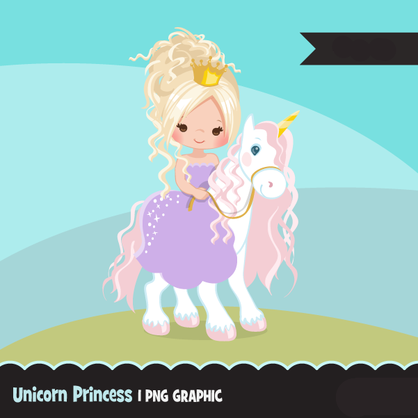 UNICORN-PRINCESS-BLONDE Kit Digital Princesa Loirae o Unicórnio - Imagem 1