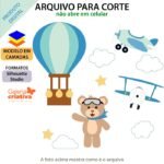Arquivo Topo de Bolo Ursinho Balão Avião