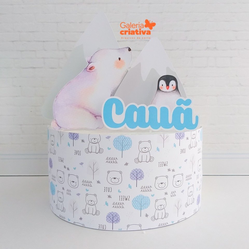 Urso Polar Arquivo Topo de Bolo Urso Polar - Imagem 1