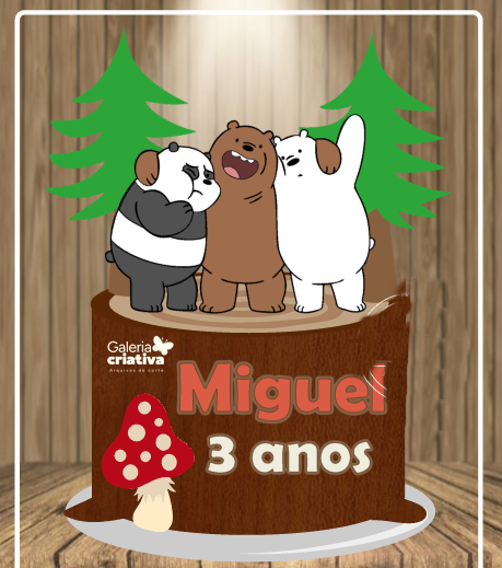 Urso sem curso Camadas Arquivo Topo de Bolo Urso sem curso Camadas - Imagem 1
