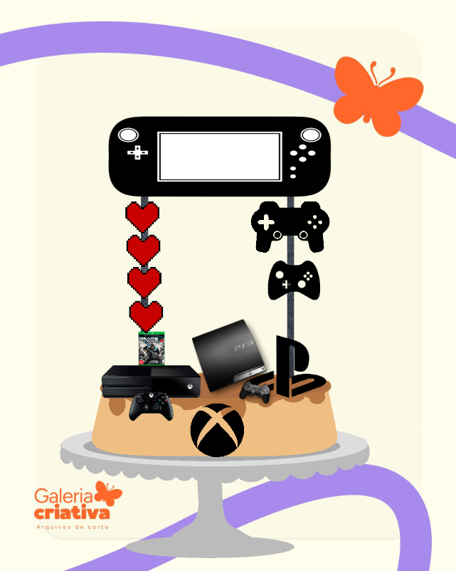 Video Game 7 Arquivo Topo de Bolo Video Game 7 - Imagem 1