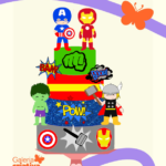 Arquivo Topo de Bolo Vingadores Cute em Camadas 2