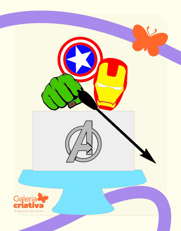 Vingadores em Camadas Arquivo Topo de Bolo Vingadores em Camadas - Imagem 1