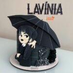 Arquivo Topo de Bolo Wandinha Guarda Chuva em Camadas