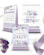 Arquivo Calendários de Mesa 2027 A5 A6 e Calendário Marca Página Coleção Violeta - Imagem 3