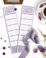 Arquivo Calendários de Mesa 2027 A5 A6 e Calendário Marca Página Coleção Violeta - Imagem 2