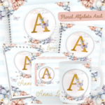 Arquivo Encadernação Baby FLORAL ALFABETO AZUL