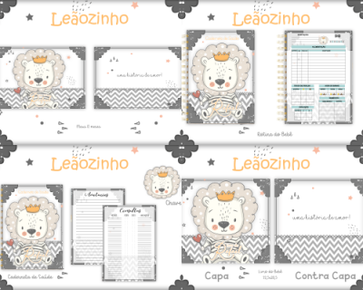 01-LEAOZINHO Arquivo Encadernação Baby LEAOZINHO - Imagem 1
