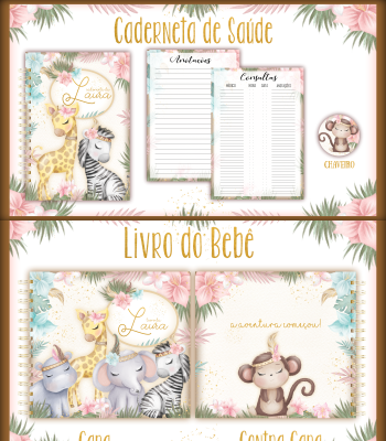 01- Safari Boho Arquivo Encadernação Baby Safari Boho - Imagem 1
