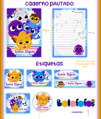05-BOLOFOFOS Arquivo Caderno e Etiqueta Escolar BOLOFOFOS - Imagem 1