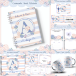 Arquivo Encadernação Baby Floral Listrado