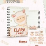Arquivo Capa e Etiqueta Escolar  Lhama