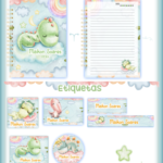 Arquivo Caderno e Etiqueta Escolar DINO