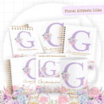 Arquivo Encadernação Baby Floral Alfabeto Lilás