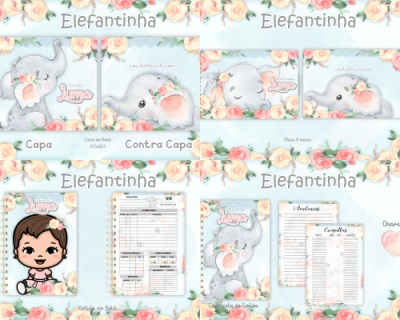 09-ELEFANTINHA Arquivo Encadernação Baby ELEFANTINHA - Imagem 1