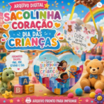 Arquivo Dia das Crianças Coração Bolsinha Acetato