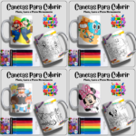 Arquivo Coleção Dia das Crianças Canecas para Colorir